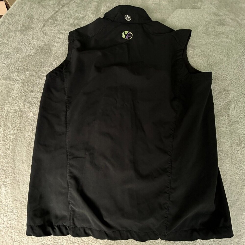 Marmot Approach Vest Black Soft Shell Mens Size L Water Repellent, "CYBEX" logo - Picture 6 of 10